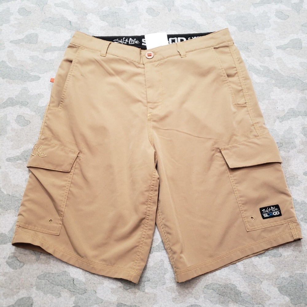 Salt Life SLX-QD Shorts Mens 30 Brown Cargo Pockets